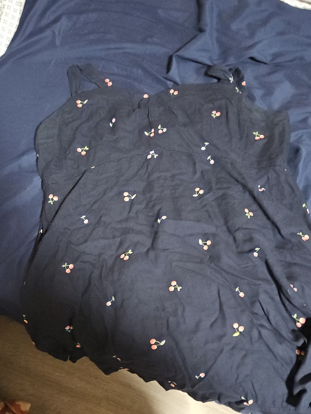 Women’s Navy Cherry Print Tank Top Dress